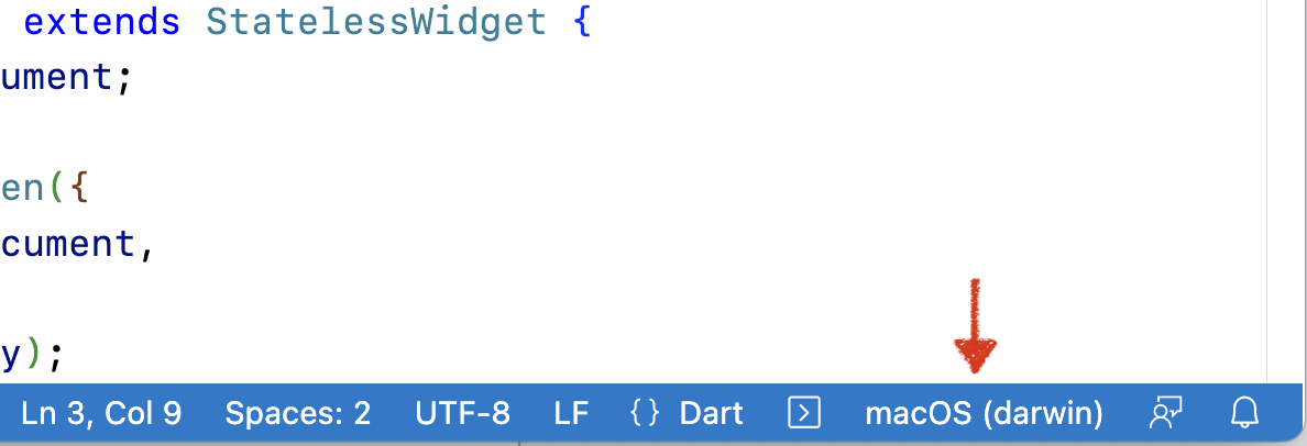 הבורר של פלטפורמת היעד ב-VS Code