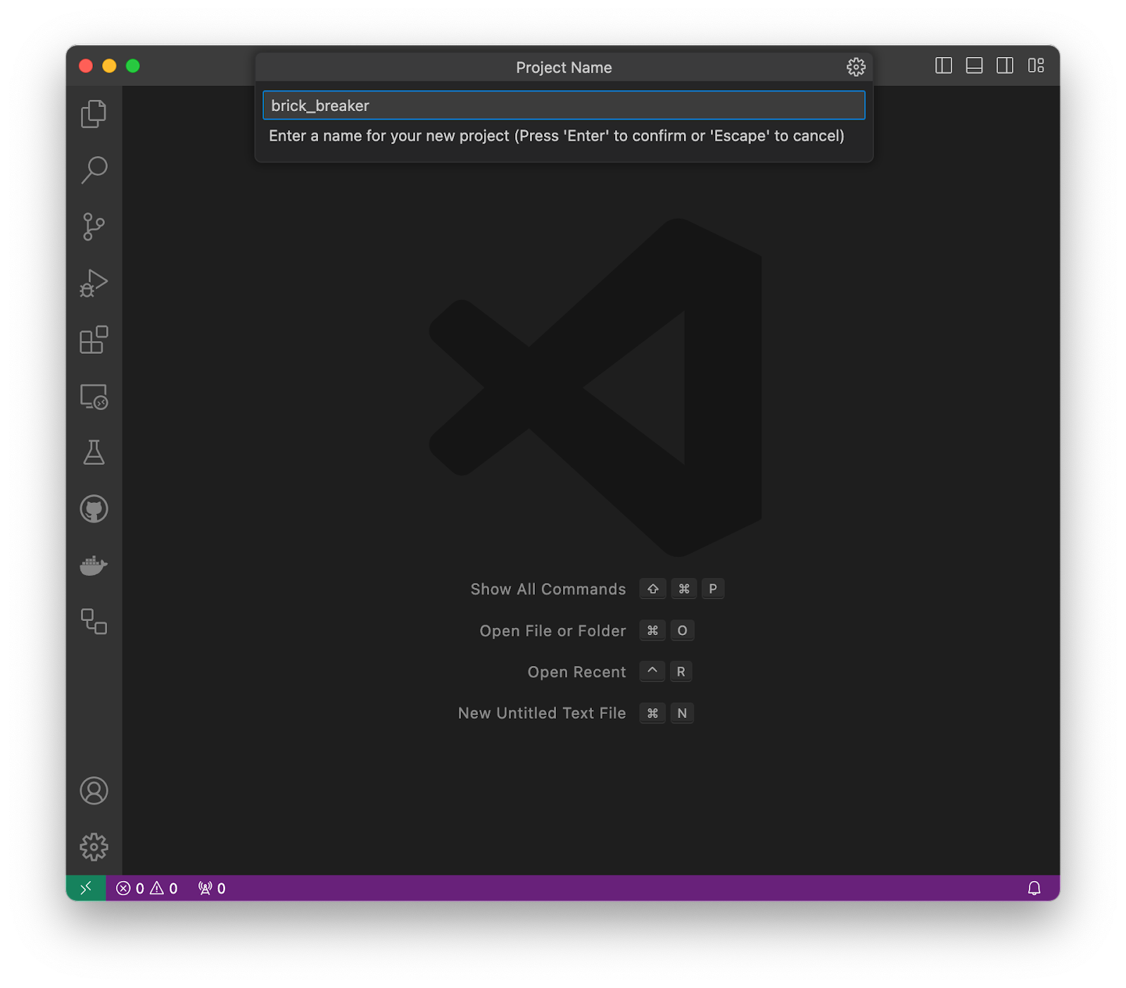 Zrzut ekranu z VS Code z 